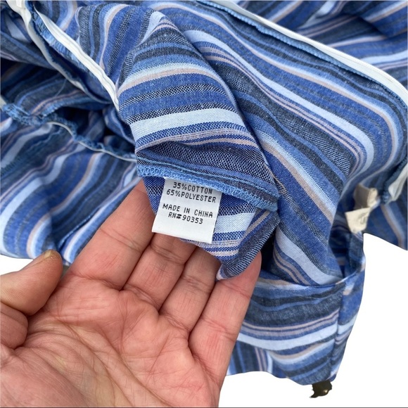 Rebellion Again Light Blue White Striped Tie-in-Front 3/4 Sleeve Jumper Romper M - Picture 9 of 11